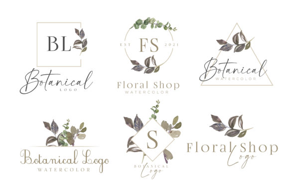 Download Watercolor Botanical Logo Kit Pack - Watercolor Collection