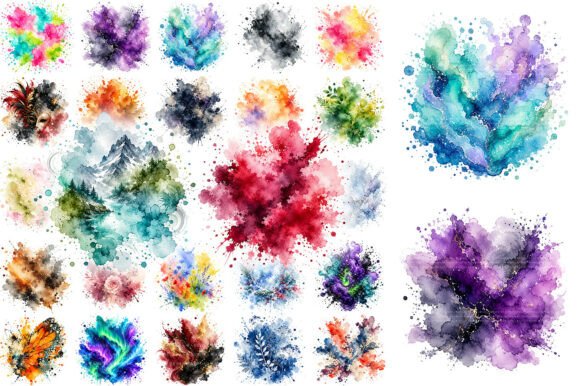 Download 100 Abstract Watercolor Splash Clipart - Watercolor Collection