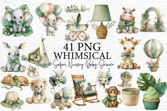 Download Watercolor Safari Animals Clipart - Watercolor Collection