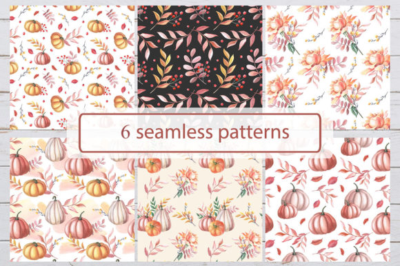 Download Autumn Patterns. Watercolor Pumpkin - Watercolor Collection