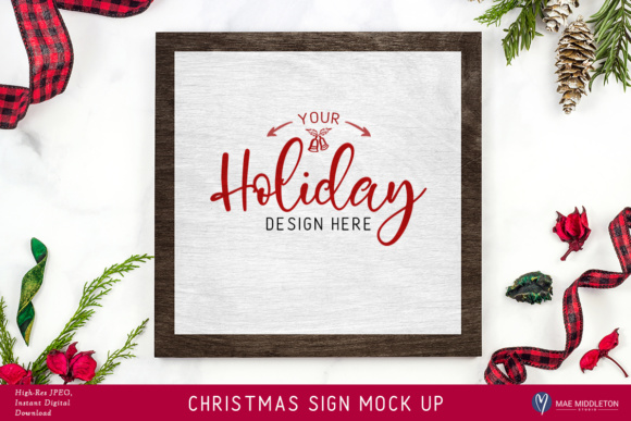 Download Christmas, Holiday Sign Mock Ups, 2 VERSIONS! Styled Photos - Premium Bundle