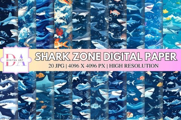 Download Shark Zone Digital Paper - Zone Collection
