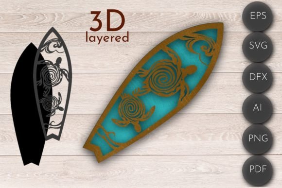 Download 3D Layered SVG, Flip Flop Zone, Laser Cut - Zone Collection