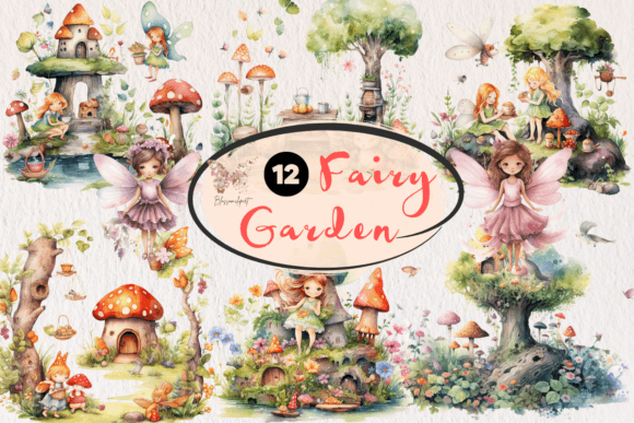 Download Fairy Garden Watercolor Clipart - Watercolor Collection